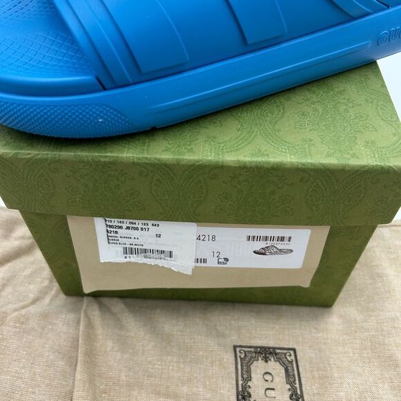 Men\'s Gucci interlocking G rubber Pool slides size 12 made in Italy main image 5